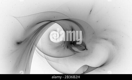 Singolarità del tempo e dello spazio dell'energia e della materia oscura nello spazio, effetto astratto bianco e nero generato dal computer Foto Stock