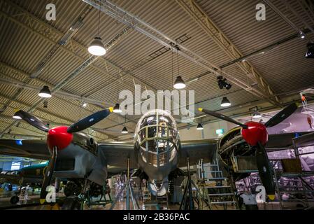 Svezia, Svezia sudorientale, Linkoping, Museo Flygvapen, Museo dell'aeronautica svedese, aeromobile bombardiere WW2-era svedese SAAB B18 Foto Stock