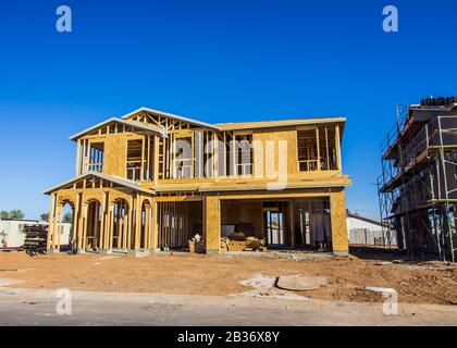 Casa A Due Piani Nuovo Di Zecca In Costruzione Foto Stock