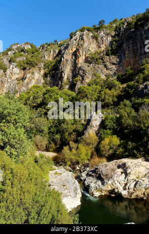 Spagna, Andalusia, Costa del Sol, Provincia di Malaga, nei pressi di Marbella, Benahavis, Sendero Acequia del Guadalmina è un percorso ad anello di 4,7 km situato vicino a Benahavís Foto Stock