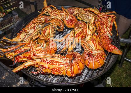 Aragoste sulla griglia barbecue Ubud Bali Indonesia Foto Stock