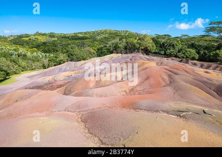 Mauritius, Riviere Noire District, Chamarel, Sette Terre Colorate Foto Stock