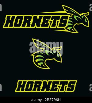 Hornets Team Mascot Illustrazione Vettoriale