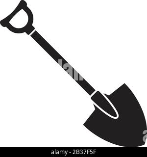 Modello icona pala colore nero modificabile. Icona pala simbolo vettore piatto illustrazione per disegno grafico e web. Illustrazione Vettoriale