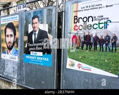 Campagna per le elezioni municipali 2020, Bron, Francia Foto Stock