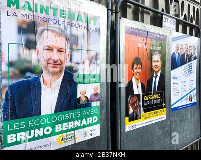 Campagna per le elezioni municipali 2020, Bron, Francia Foto Stock