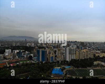 Quartiere di Gesù maria della Lima capitale peruviana, foto scattata con il drone Foto Stock