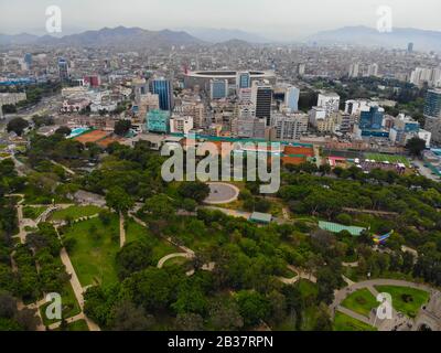 Quartiere di Gesù maria della Lima capitale peruviana, foto scattata con il drone Foto Stock