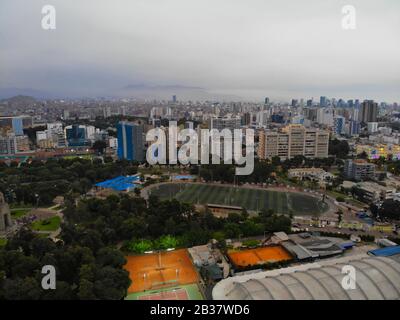 Quartiere di Gesù maria della Lima capitale peruviana, foto scattata con il drone Foto Stock