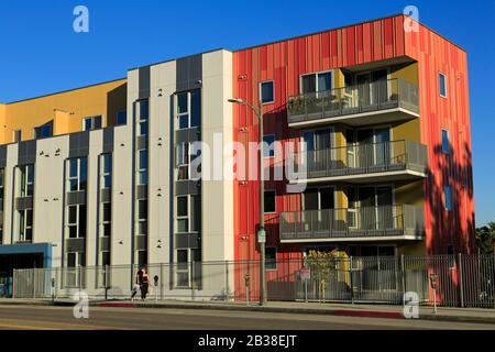 La Plaza Village Apartments, Hill Street, Los Angeles, California, Stati Uniti Foto Stock