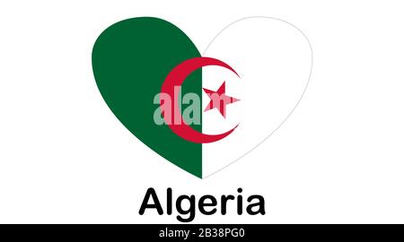 Bandiera algerina originale e semplice isolata in colori ufficiali e Proporzione Correttamente Illustrazione Vettoriale