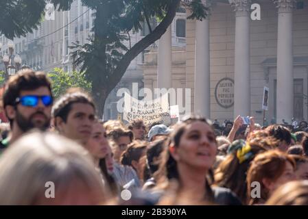 Manifestazione popolare per 43 anni del putsch durante la Giornata Nazionale della memoria, della verità e della Giustizia che ricordano quei 30000 desapparsi in Argentina Foto Stock