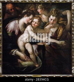 Italia Lombardia Milano Pinacoteca Di Brera - Giulio Cesare Procaccini - Matrimonio Mistico Di Santa Caterina 1616/20 Foto Stock