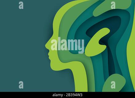 La testa di un uomo e strati. Sfondo astratto vettoriale Illustrazione Vettoriale