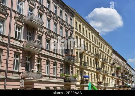 Altbauten, Fidicinstrasse, Kreuzberg di Berlino, Deutschland Foto Stock