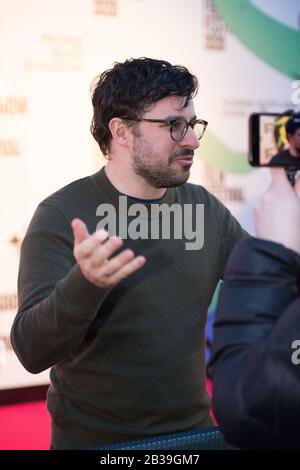 Glasgow, Regno Unito. 4th Mar, 2020. Nella Foto: Simon Bird - Attore. Prima scozzese del film, Days of the Bagnold Summer, sul tappeto rosso del Glasgow Film Theatre al Glasgow Film Festival 2020. Credito: Colin Fisher/Alamy Live News Foto Stock