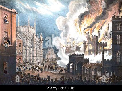 Combustione DI TUBI FLESSIBILI DEL PARLAMENTO, Londra, 16 ottobre 1834 Foto Stock