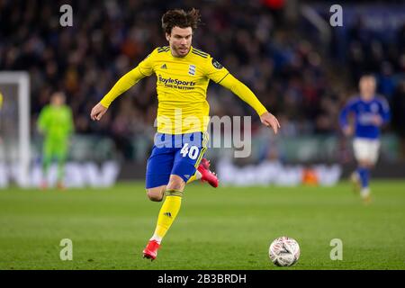 Leicester, Regno Unito. 04th Mar, 2020. Scott Hogan della città di Birmingham durante la partita di quinto round della tazza di fa fra Leicester City e Birmingham City al King Power Stadium il 4th di marzo 2020 a Leicester, Inghilterra. (Foto di Daniel Chesterton/phcimages.com) Credit: PHC Images/Alamy Live News Foto Stock