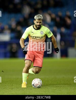 Sheffield, INGHILTERRA - MARZO 4TH Sergio Aguero di Manchester City in azione durante la quinta partita della fa Cup tra Sheffield Mercoledì e Manchester City a Hillsborough, Sheffield Mercoledì 4th Marzo 2020. (Credit: Mark Fletcher | MI News) La Fotografia può essere utilizzata solo per scopi editoriali di giornali e/o riviste, licenza richiesta per uso commerciale Credit: Mi News & Sport /Alamy Live News Foto Stock