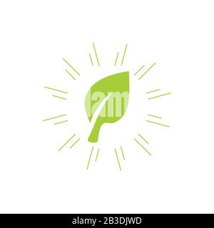 shine verde foglia semplice vettore logo Illustrazione Vettoriale