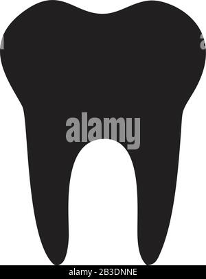 Icona denti modello nero colore modificabile. Icona denti simbolo vettore piatto illustrazione per disegno grafico e web. Illustrazione Vettoriale