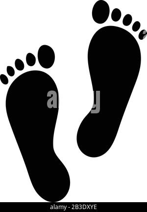 Footprints vettore icona modello nero colore modificabile. Footprints vettore icona simbolo vettore immagine vettoriale piatta per disegno grafico e web. Illustrazione Vettoriale
