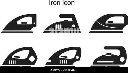 Icona ferro modello nero colore modificabile. Icona ferro simbolo vettore piatto illustrazione per disegno grafico e web. Illustrazione Vettoriale
