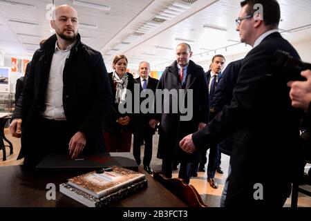 Presidente dell'Islanda, Gudni Thorlacius Jóhannesson durante la visita a Gdansk. Il Presidente dell'Islanda, dal 2 al 5th marzo, effettua una visita ufficiale in Polonia. Foto Stock