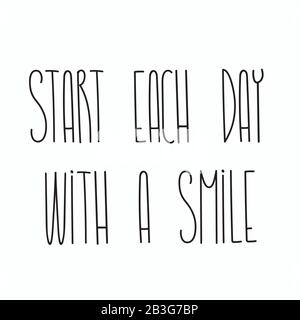 Inizia ogni giorno con una frase sorridente Illustrazione Vettoriale