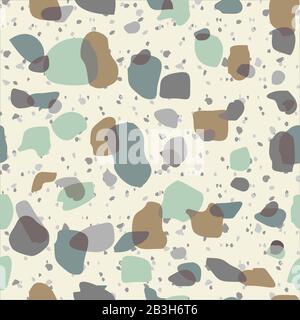 Terrazzo Senza Cuciture. Marmo Rock Pavimento Stone Texture. Illustrazione Vettoriale