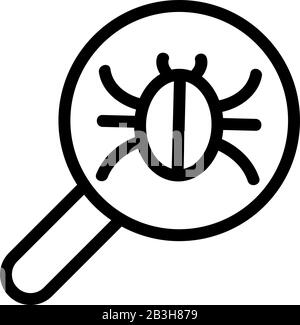 Vettore icona controllo insetti. Illustrazione del simbolo del contorno isolato Illustrazione Vettoriale