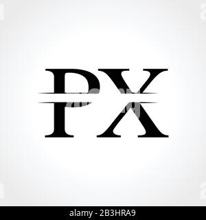 Modello Vettore Di Disegno Con Logo Px Lettera Monogramma Iniziale. Disegno Astratto Del Logo Della Lettera Px Illustrazione Vettoriale