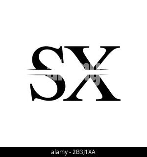 Lettera iniziale SX Logo Design template vettoriale. SX Lettera Logo Design Illustrazione Vettoriale