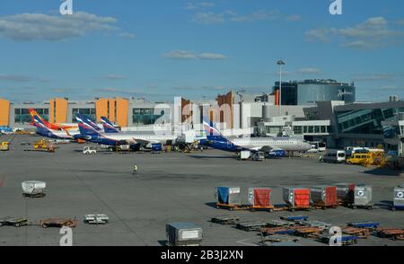 Flugzeuge, Flughafen, Scheremetjewo, Moskau, Russland Foto Stock