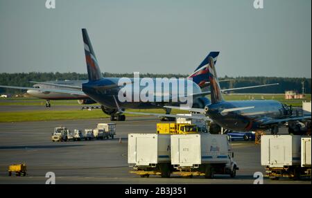 Flugzeuge, Flughafen, Scheremetjewo, Moskau, Russland Foto Stock