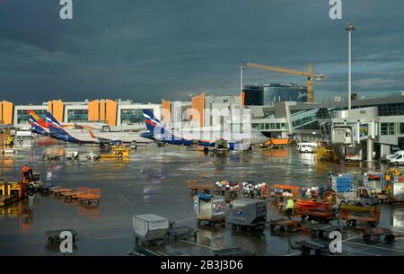 Flugzeuge, Flughafen, Scheremetjewo, Moskau, Russland Foto Stock