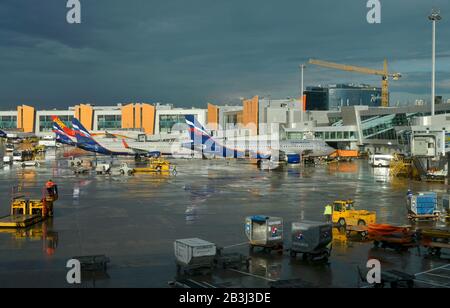 Flugzeuge, Flughafen, Scheremetjewo, Moskau, Russland Foto Stock