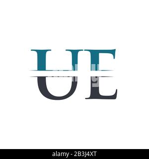 Lettera iniziale UE Logo Design template vettoriale. UE Lettera Logo Design Illustrazione Vettoriale