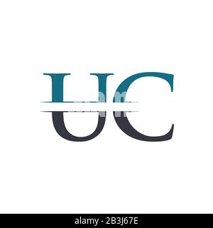 Lettera iniziale UC Logo Design template vettoriale. UC Lettera Logo Design Illustrazione Vettoriale