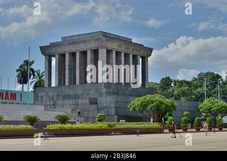 Mausoleo di Ho Chi Minh, Ba-Dinh-Platz, Hanoi, Vietnam Foto Stock