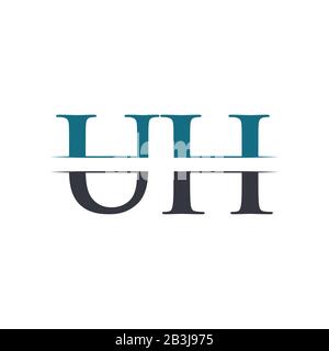 Lettera iniziale UH Logo Design template vettoriale. UH Lettera Logo Design Illustrazione Vettoriale