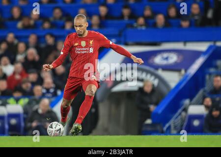3rd Marzo 2020, Stamford Bridge, Londra, Inghilterra; Emirates fa Cup 5th Round, Chelsea / Liverpool : Fabinho (3) di Liverpool Foto Stock
