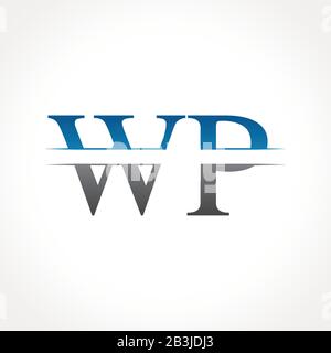 Logo Iniziale Con Lettera Wp Collegata. Lettera Creativa Wp Logo Design Modello Vettoriale Illustrazione Vettoriale