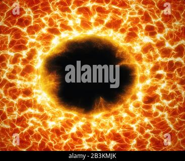 Abstract Blazing tunnel di lava o vortice Foto Stock