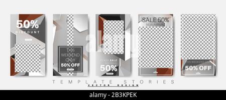Modelli di storie sui social media. Pacchetto layout. Illustrazione del vettore Illustrazione Vettoriale