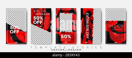 Modelli di storie sui social media. Pacchetto layout. Illustrazione del vettore Illustrazione Vettoriale