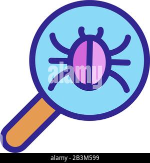 Vettore icona controllo insetti. Illustrazione del simbolo del contorno isolato Illustrazione Vettoriale