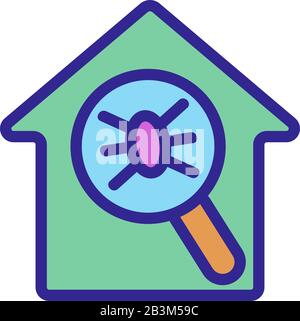 Vettore icona controllo insetti. Illustrazione del simbolo del contorno isolato Illustrazione Vettoriale