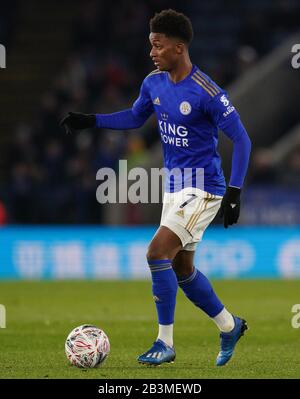 Leicester, Regno Unito. 04th Mar, 2020. Demarai Gray di Leicester City durante la 5th partita rotonda della fa Cup tra Leicester City e Birmingham City al King Power Stadium di Leicester, Inghilterra, il 4 marzo 2020. Foto di Andy Rowland/prime Media Images. Credito: Prime Media Images/Alamy Live News Foto Stock