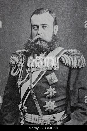 Mikhail Dmitriyevich Skobrad, 29 settembre 1843 – 7 luglio 1882, è stato un generale russo famoso per la sua conquista dell'Asia centrale e l'eroismo durante la guerra russo-turca del 1877–1878 / Mikhail Dmitriyevich Skobrad, 29. Settembre 1843 - 7. Juli 1882, War ein russischer General, der für seine Eroberung Zentralasiens und ossein Heldentum während des russisch-türkischen Krieges von 1877–1878 berühmt War, Historisch, riproduzione digitale migliorata di un originale del 19th secolo / digitale Reproduktion einer Originalvorlage aus 19. Jahrhundert Foto Stock